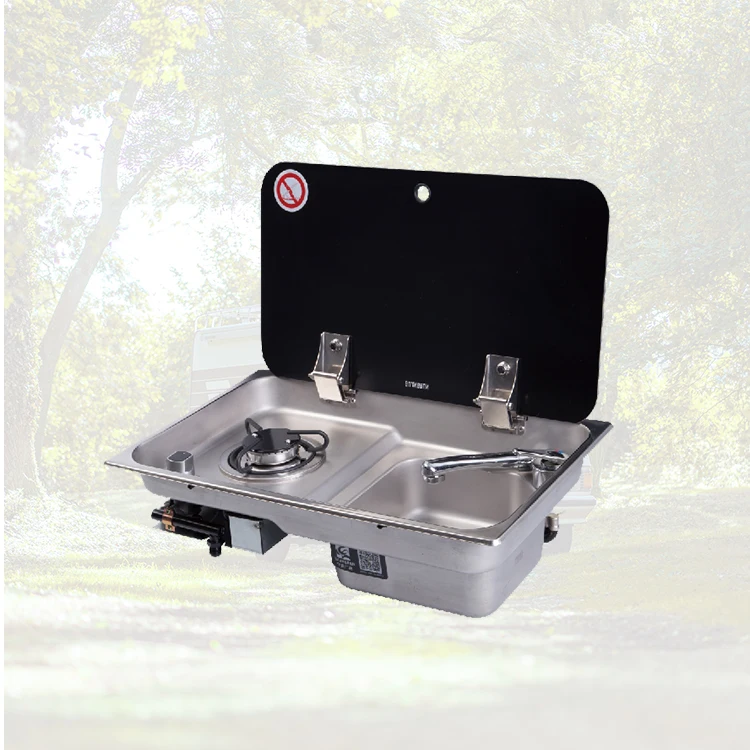 Caravan Special One-piece Dual-purpose Single-burner Gas Stove With Lid And Sink