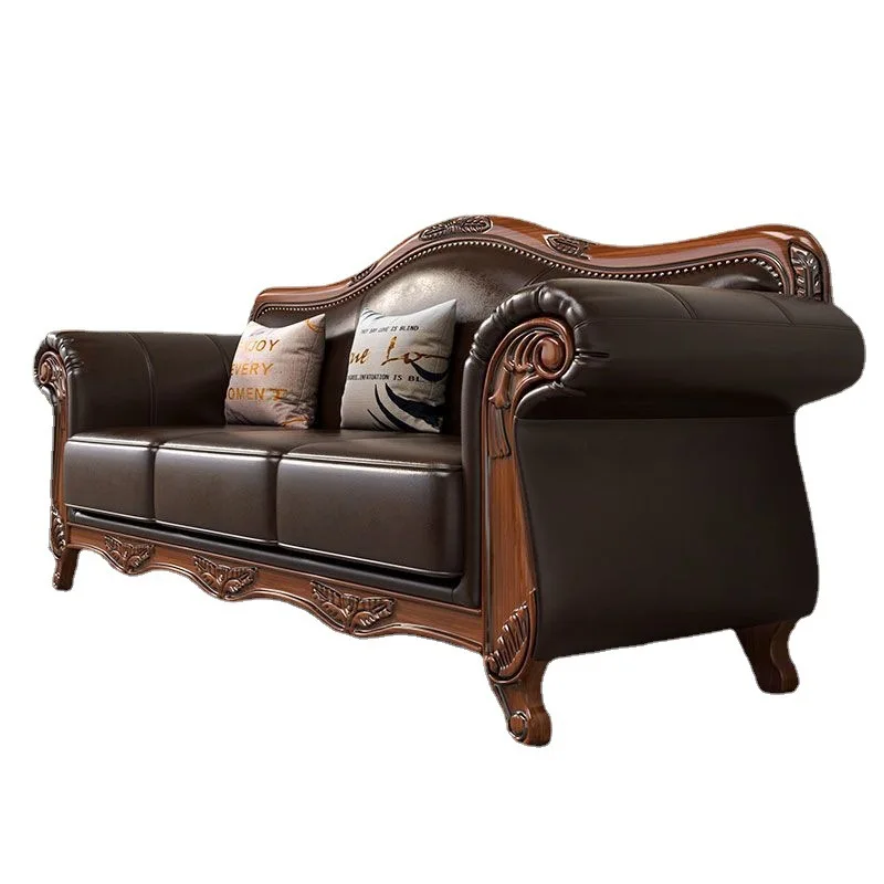 

American, country, vintage, genuine leather, sofa, top cowhide, sofa, combination