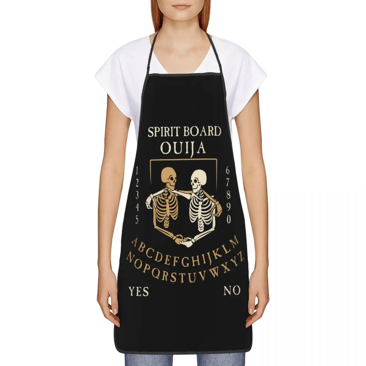 Spirit Board Ouija With Skeletons Aprons Women Men Witchcraft Adult Kitchen Chef Bib Tablier Cuisine Cooking Baking Gardening