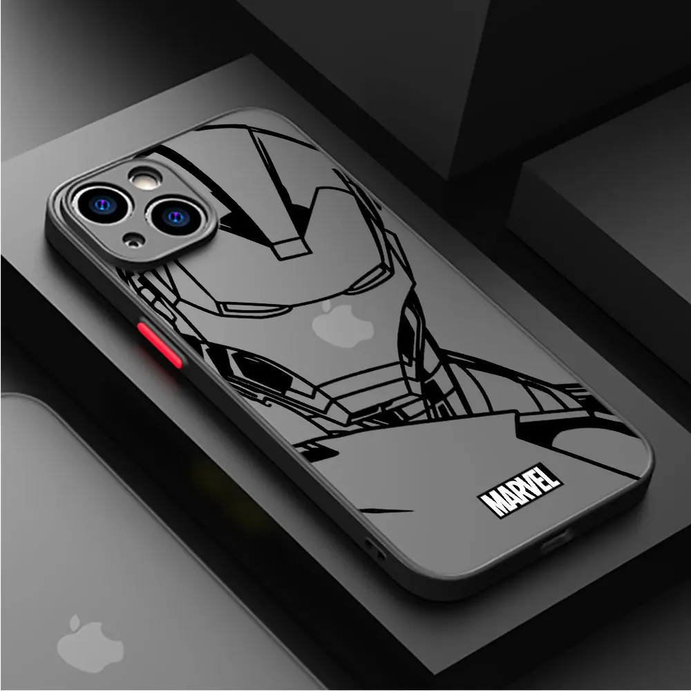 Marvel Spiderman Iron Man Case for Apple iPhone 15 Pro 8 XS X SE 14 Plus 7 6S Plus 11 Pro Max 13 12 Mini XR 12 Shockproof Funda