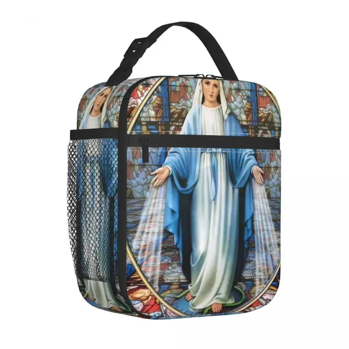 Mary Mother Of God Insulated Lunch Bag Cooler Bag Lunch Container Christian Portable Tote Lunch Box Girl Boy School Outdoor