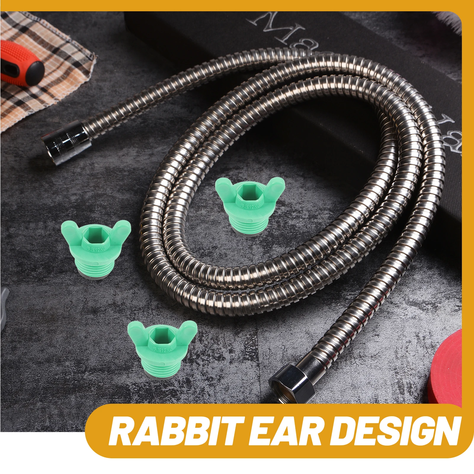 

10pcs Plastic Plug Hose Accessory 6Threads Green Ears Thread Stopper Sprinkler Garden Hose Water Tubing