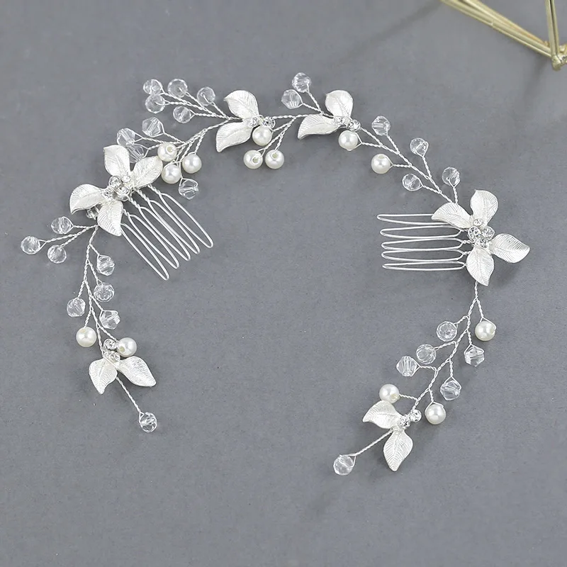 

Заколка для волос с хрустальным жемчугом, свадебный венок невесты, головной убор, повязка на голову с искусственным цветком, венки для фотографий, гирлянды, украшение для головного убора
