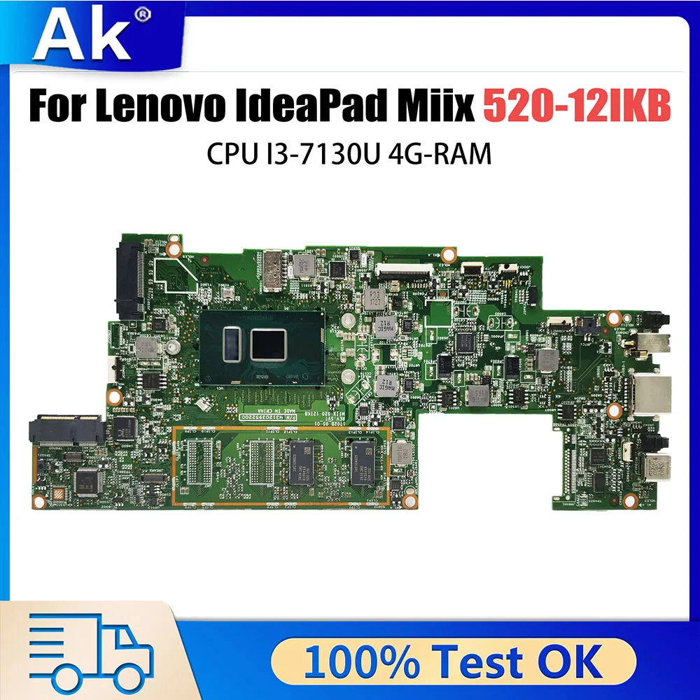 

520-12IKB Notebook Motherboard For Lenovo Miix Tablet Laptop Mainboard With I3-7130U CPU UMA 4G RAM 5B20Q22861