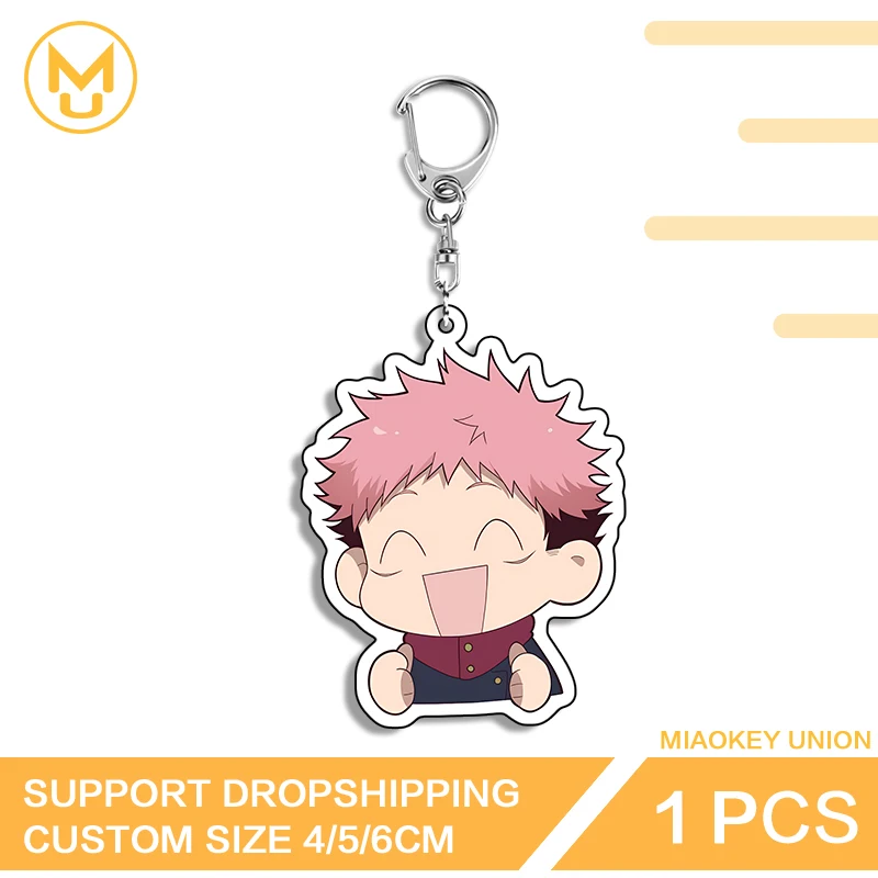 Attractive Itadori Yuji Creative Personality Lively Luxury Double Sided Key Chains Simulated Waterproof Anime Decorations