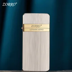 Zorro ZC5 ultra-thin kerosene lighter portable pure copper windproof grinding wheel lighter cigarette smoking gadget men's gift