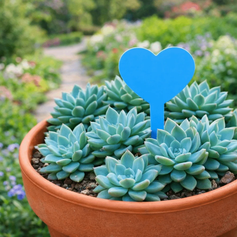 

100PCS Waterproof Plant Labels Tags Heart Shaped Durable Plant Growth Label Reusable Horticultural Signage Garden Flower Pots