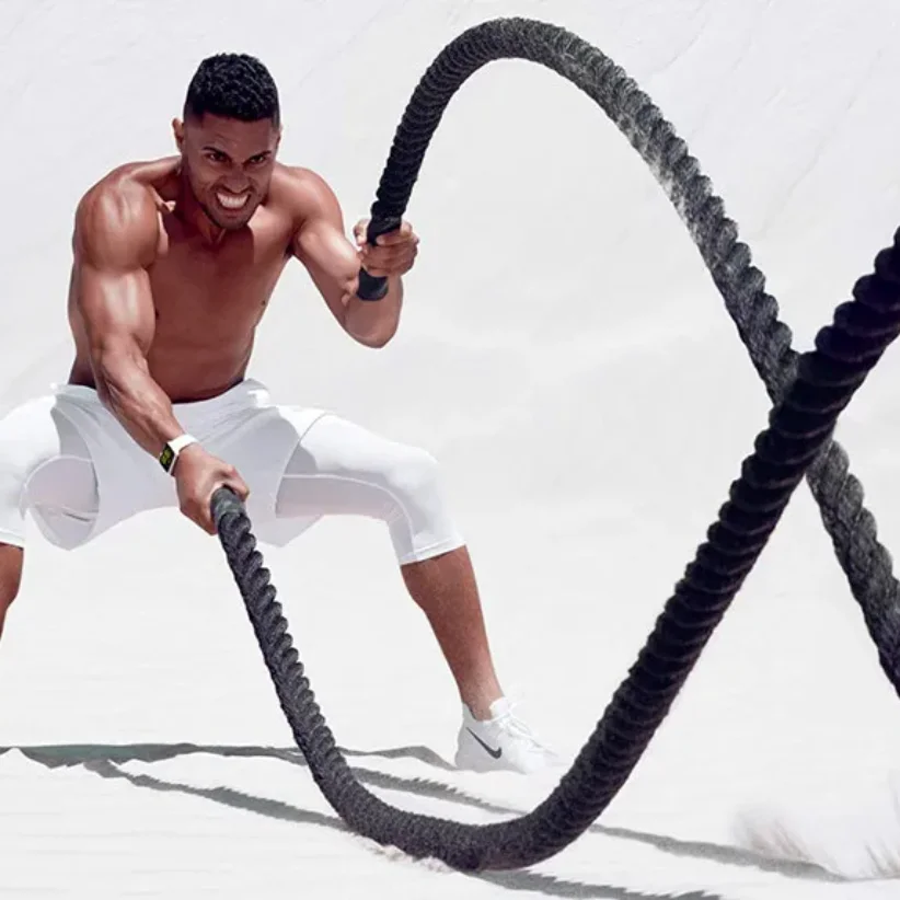 9m 12m 15m Black Nylon Workout Gym Climbing  Ropes Fitness Rope