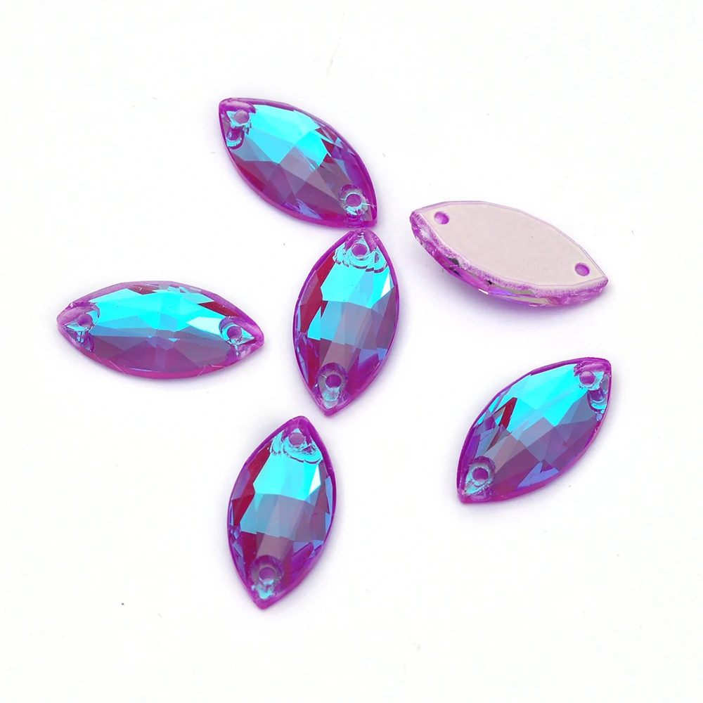 PUBRILEX Elektrisches Violett DeLite Diamantglas Aufnähbare Strasssteine Flache Rückseite Dekorative Kristalle DIY Nähhandwerk Strass Edelsteine – Detail 4