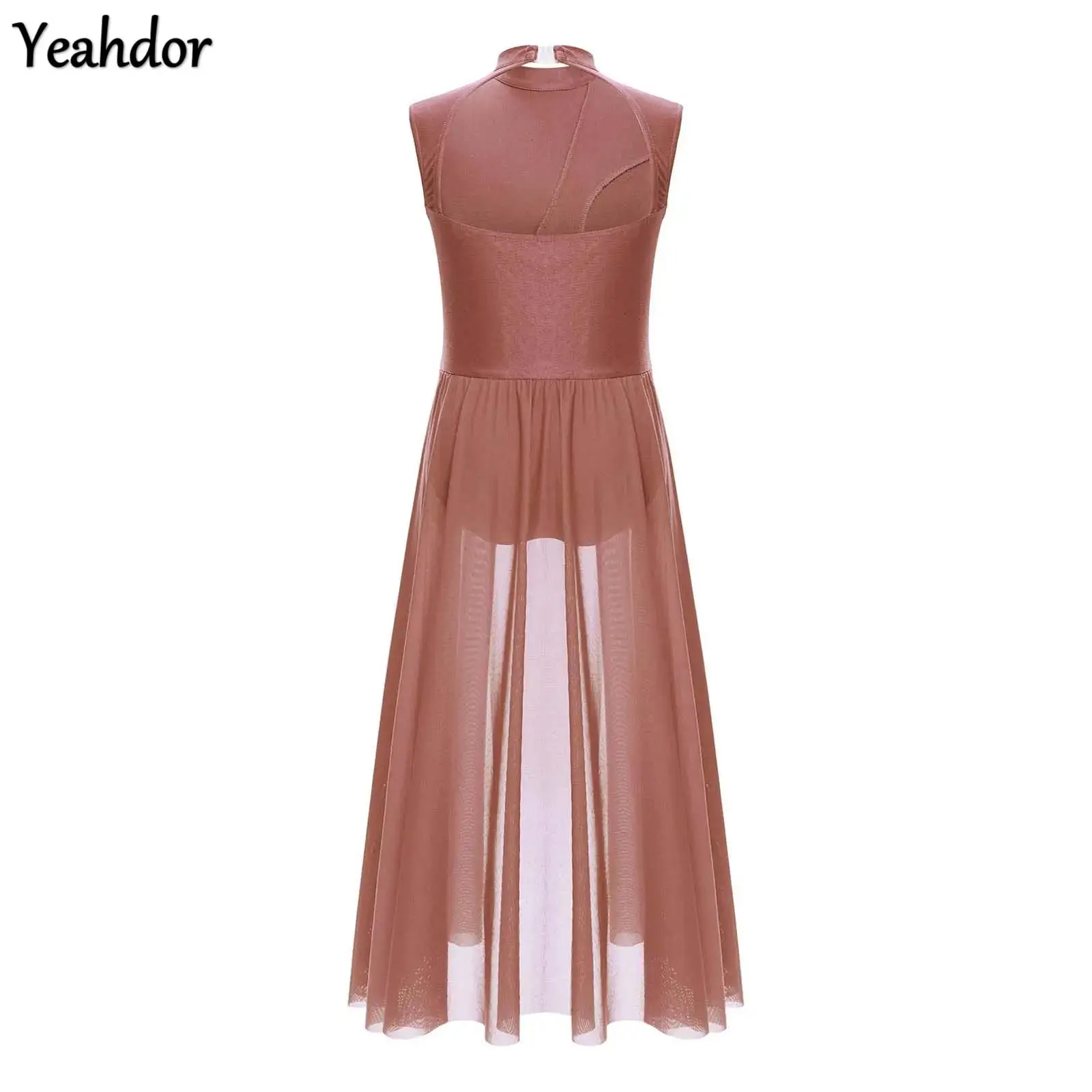 

Girls Floral Lace Patchwork Lyrical Dance Dress Sleeveless Contemporary Ballet Gymnastics Figure Skating Leotard Dress Dancewear