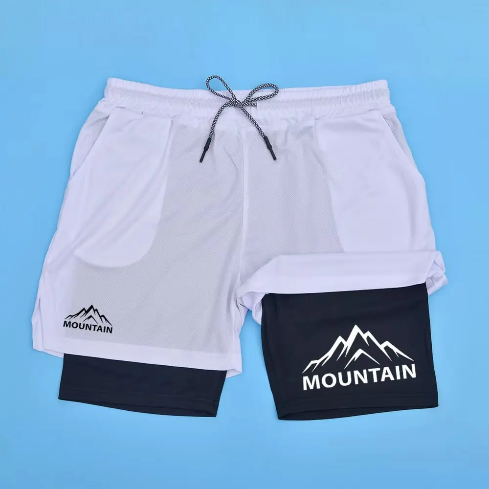 

raphic Print 2 in 1 Shorts for Men Summer Athletic Quick Dry Shorts Gym Workout Running Training Shorts 10082