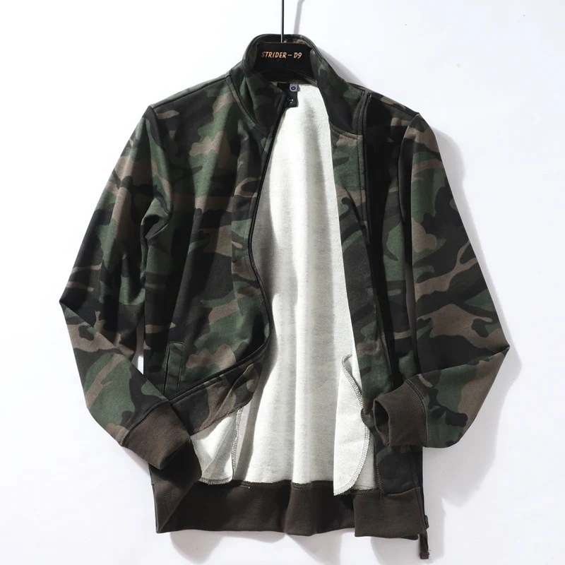 

Камуфляжная куртка с воротником-стойкой Sli и молнией Faion, городской осенний длинный свитшот све, верхняя одежда, мужское пальто на подкладке Fce