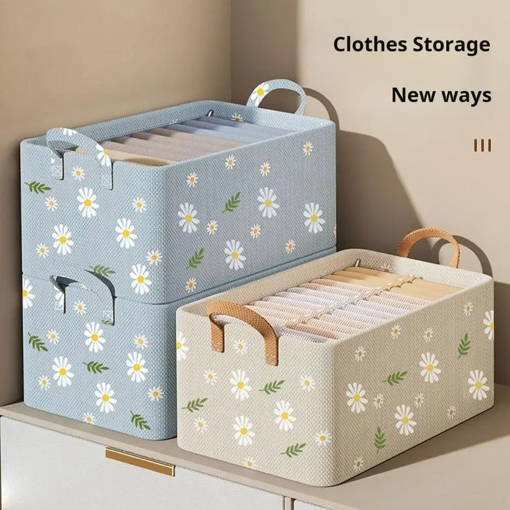 

Clothes Storage Box Classification with Handle Foldable Stoarge Wardrobe Drawer Organiser Trousers T-shirts Socks Storage Case