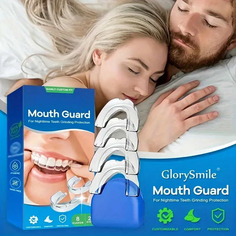 8pcs/pack Moldable Mouth Guard For Teeth Grinding Clenching Bruxism At Night, Anti Snoring Device, Mouth Protection, Custom Fit