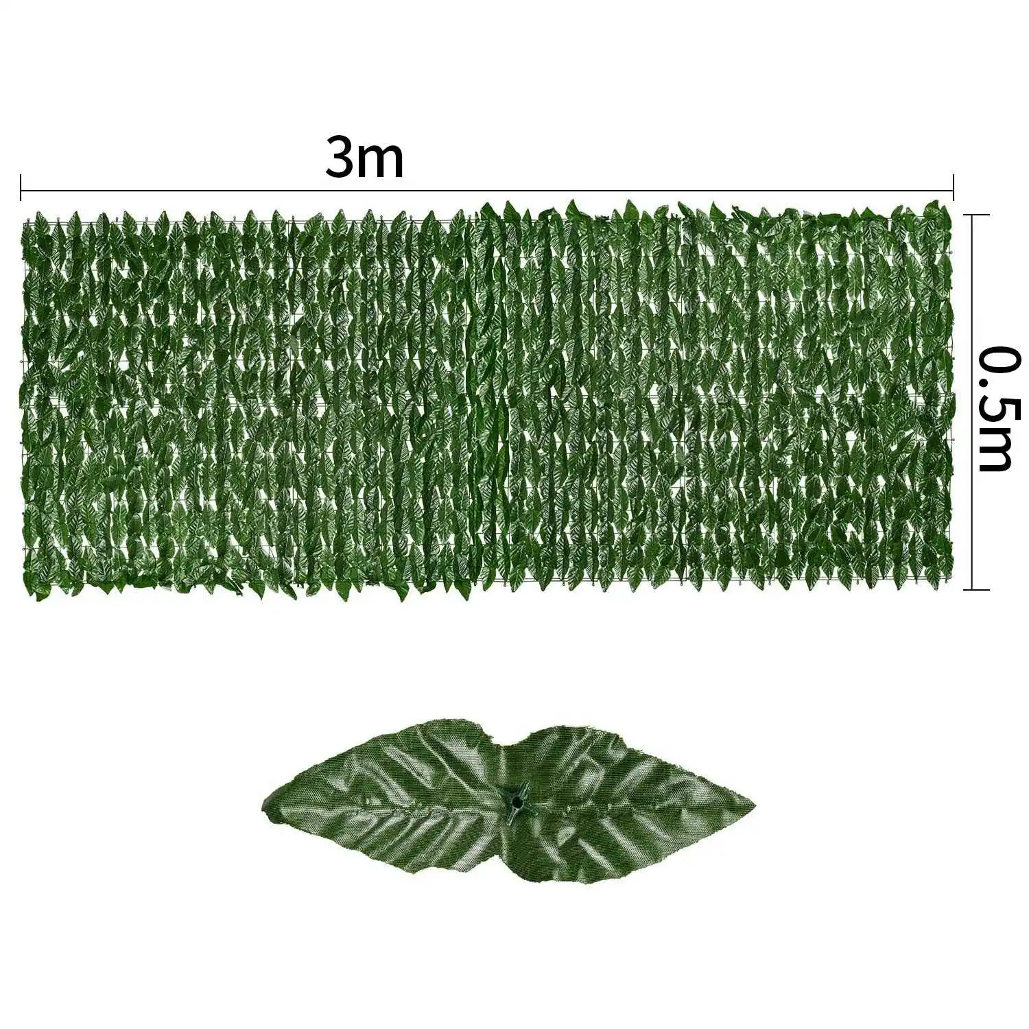 Artificial Ivy Privacy Fence Screen 0.5X3M Artificial Hedges Fence and Faux Ivy Vine Leaf Decoration for Outdoor Garden