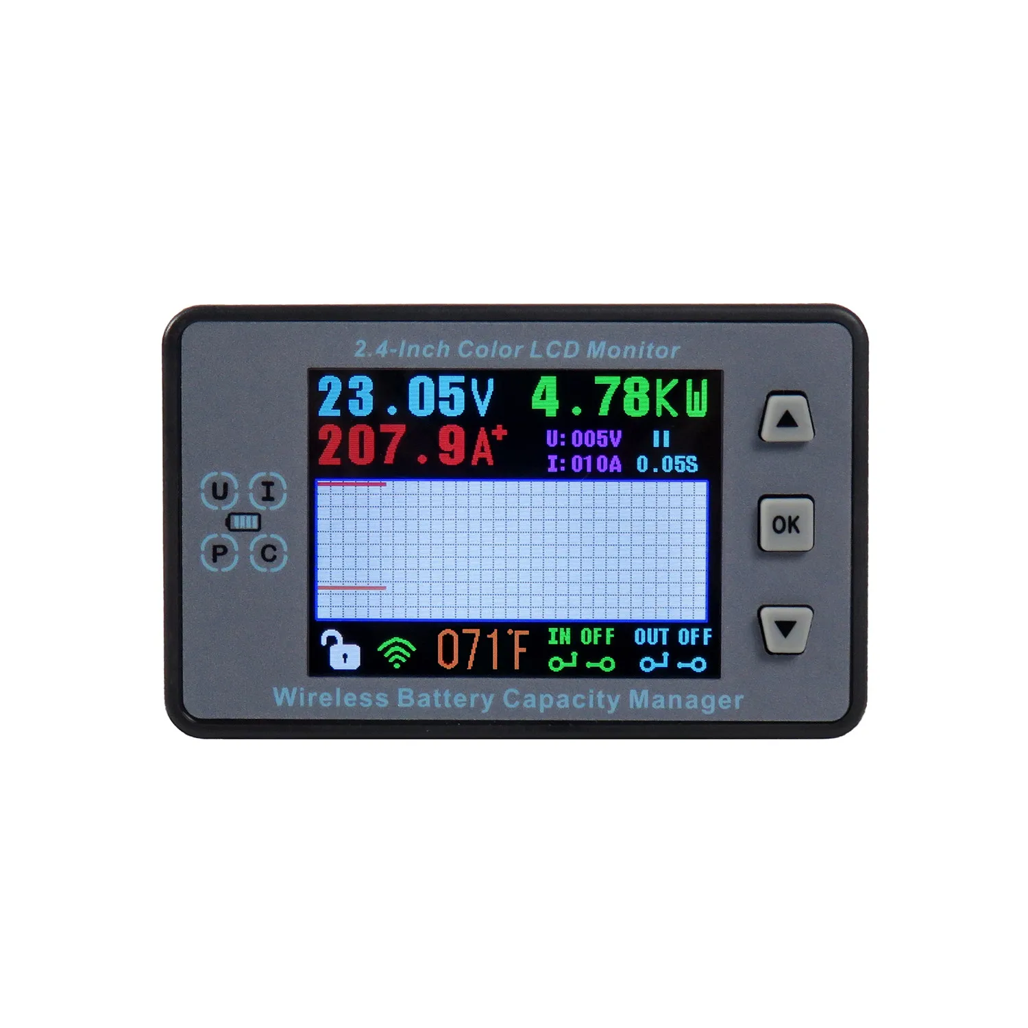 DC 500V 500A Wireless Coulomb Meter Monitor batteria Lifepo4 piombo-acido li-ion capacità di litio display di alimentazione 12V 24V 36V 48V 60V