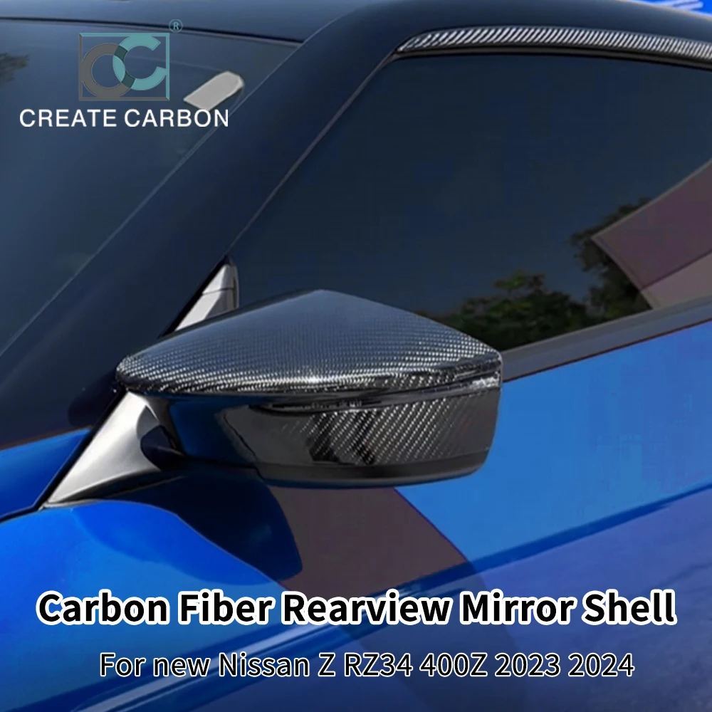 

Сухие крышки зеркал заднего вида из углеродного волокна для Z 400Z RZ34 Fairlady Z (2023+) Авто Украшения наклейки Гоночные крышки боковых зеркал заднего вида Аксессуары для корпуса Отделка