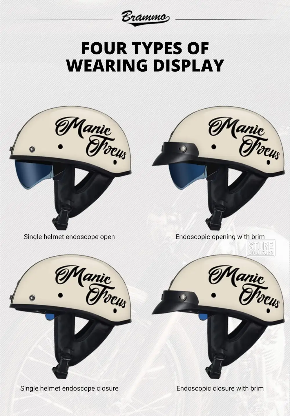 Retro Motorrad Helm DOT Zertifizierung Moto Helm Männer Frauen Halb Helm HD Objektiv Casco Vier Jahreszeiten Reiten Roller Capacetes – Detail 19
