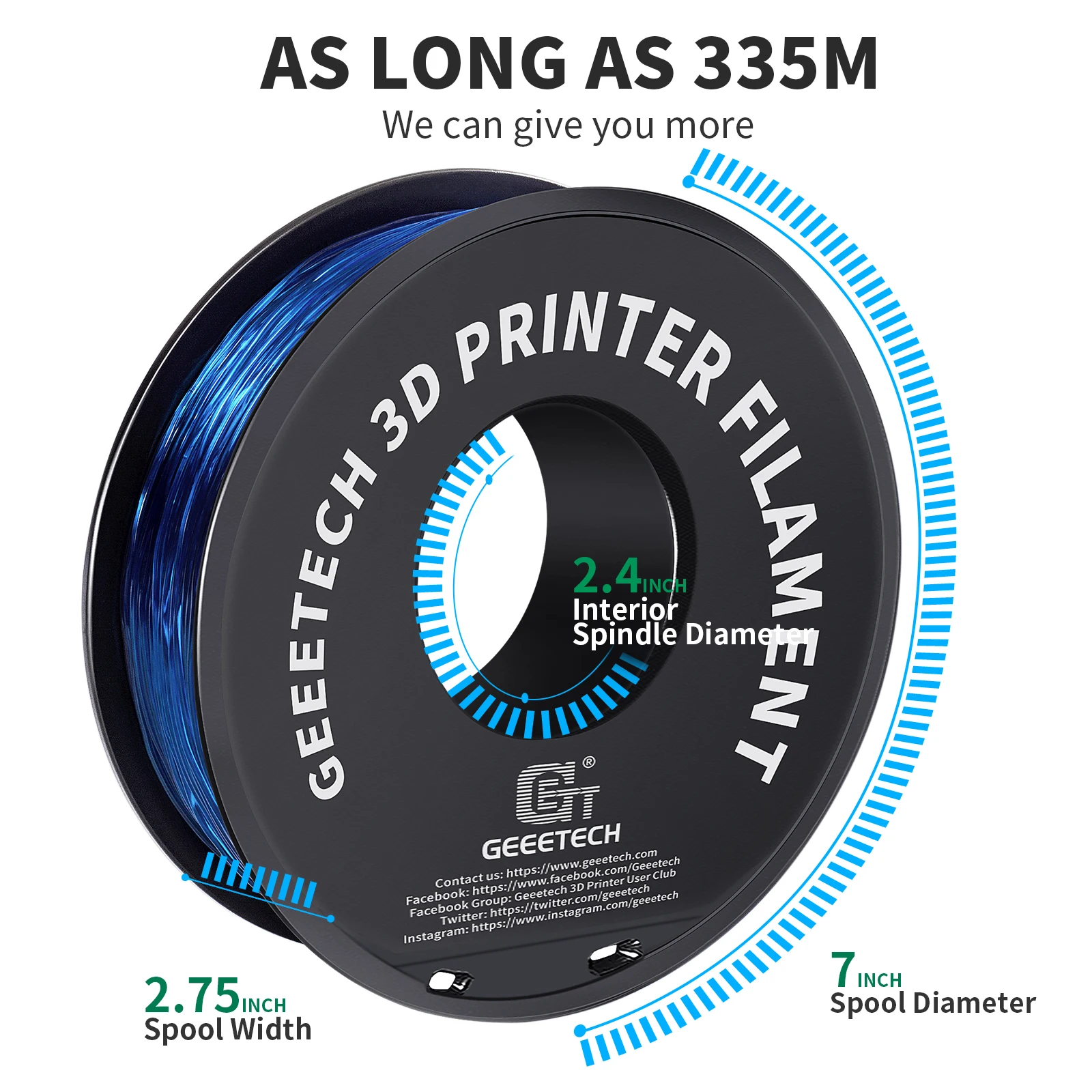 GEEETECH 10Kg TPU 3D Printer Filament material 1kg 2.2LBS/Spool 1.75mm Plastic Vacuum Packaging Non-Toxic Shore Hardness 95A