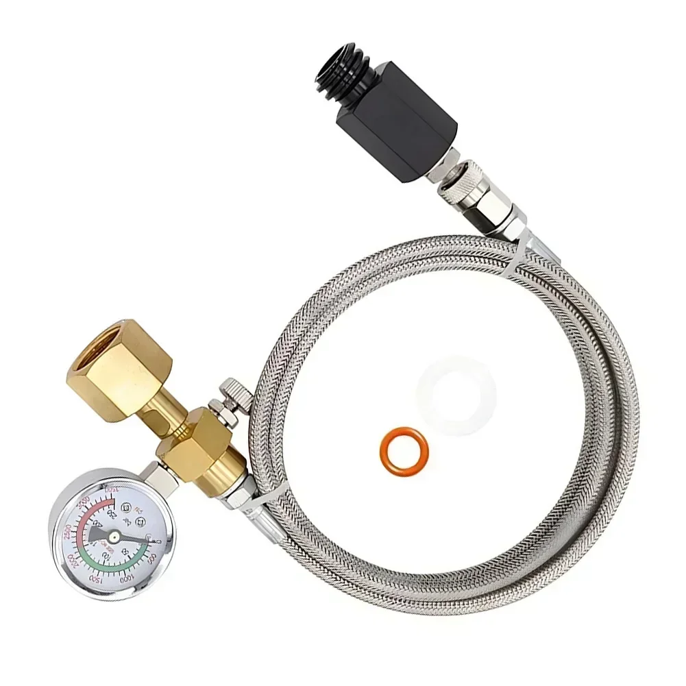 

Larger Pressure Stainless Steel Hose for Soda Machine Adapter Compatible with Blue Cylinder Models and TR21 4 Threads