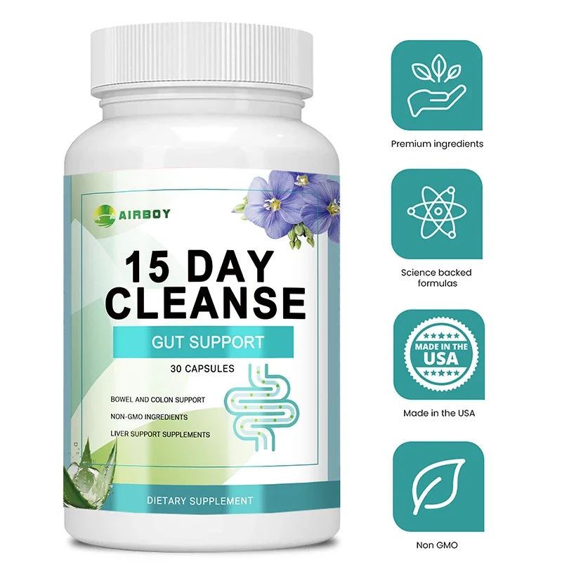 Gut and Colon Support 15-day Cleanse and Detox To Reduce Abdominal Pain, Bloating, Constipation and Aid Gut Health