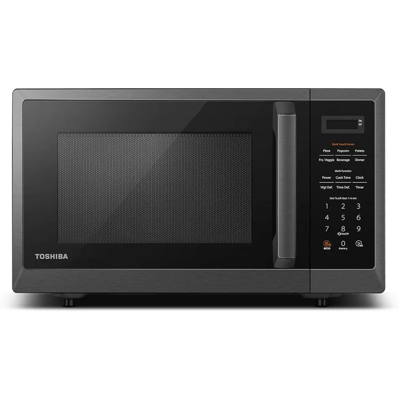 

Small countertop microwave oven with 6 automatic menus, kitchen essentials, silent function and ECO mode, multifunctional