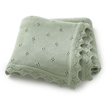 Cobertores De Bebê De Algodão Macio, Knit Infant Stroller Swaddle, Ruffles Wrap, Colcha de cama recém-nascida, Hollow Out Xadrez, Moda, 90x70cm