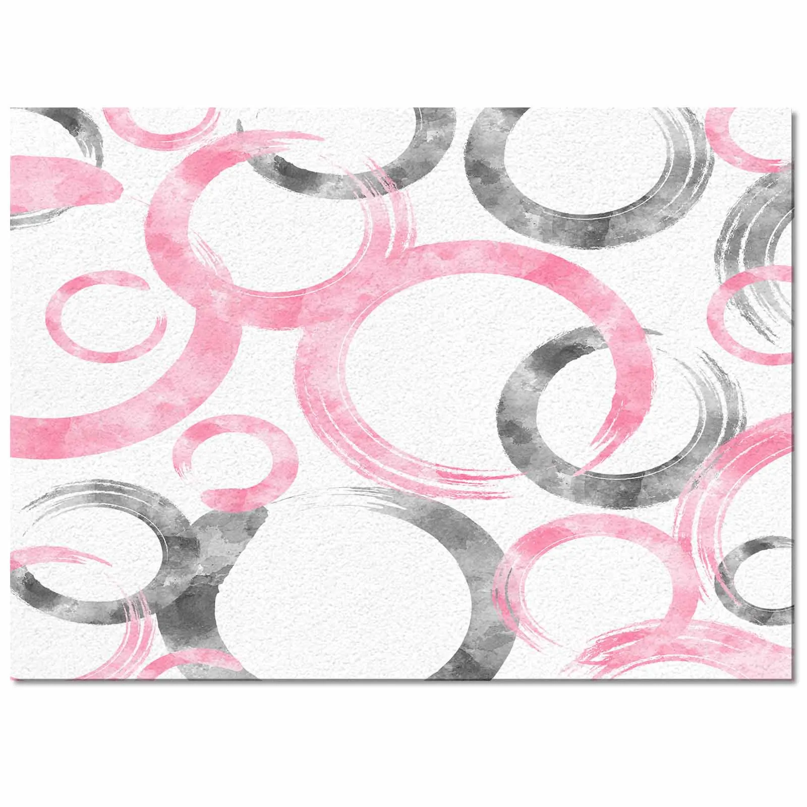 Geometric Paint Brush Circle Pink Gray Living Room Floor Mat Children's Bedroom Bedside Carpet Kitchen Door