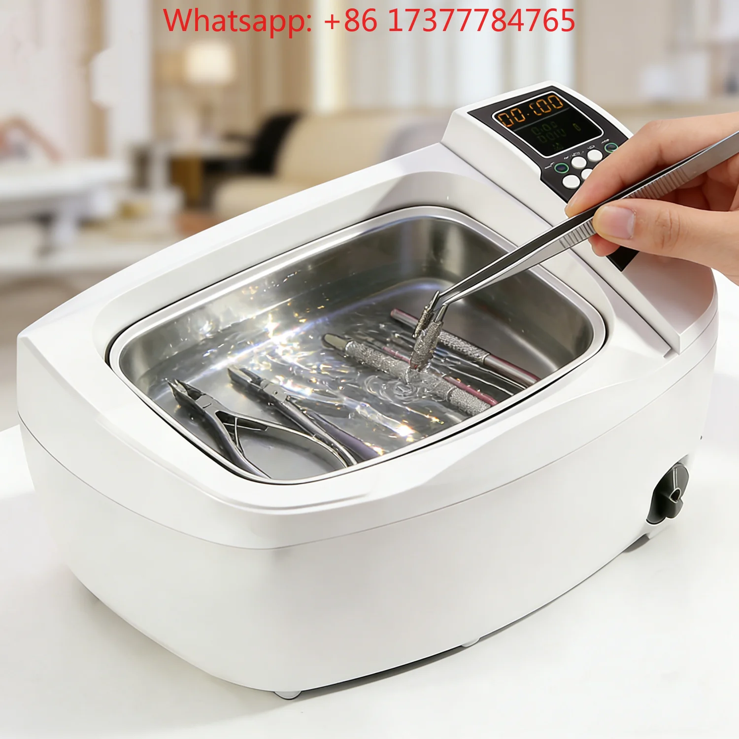 Salon Medical Ultrasonic Cleaning Device, 3L Capacity Ultrasonic Cleaner for Nail & Podiatry Clinic Care
