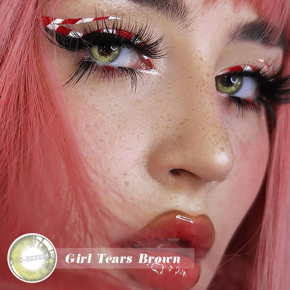 Bio-essence 1 Pair Graduated Colored Contact Lenses For Myopia Eyes Pupils Color Lens Eyes Contact Lens Free Shipping Offers