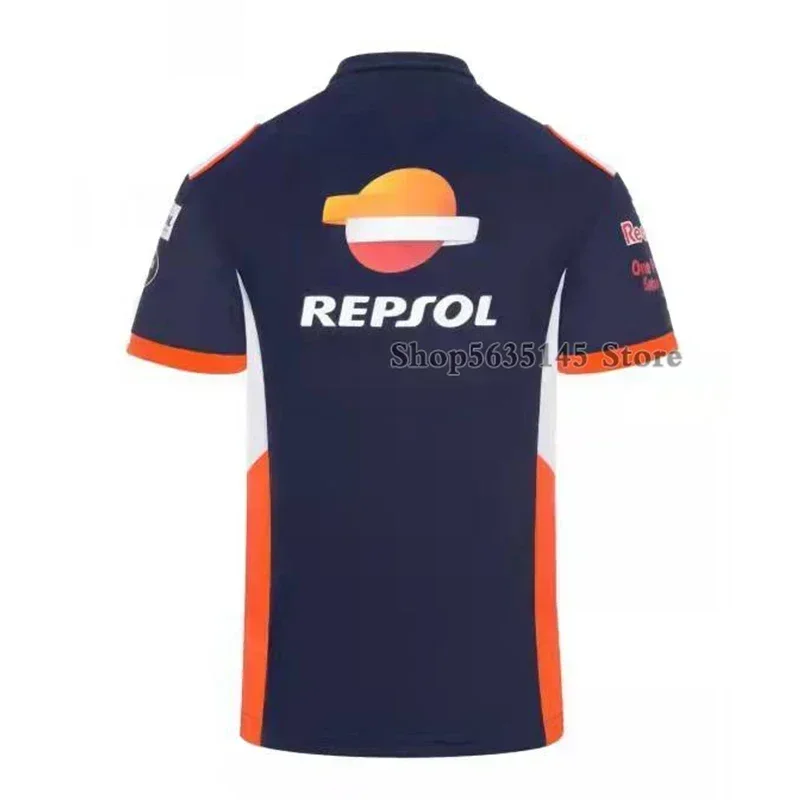 Motos GP Team Motorcycle For Honda HRC Repsol Bull Racing Polo Shirt Ride White/Dark Blue Summer Quick Dry Breathable Not Fade