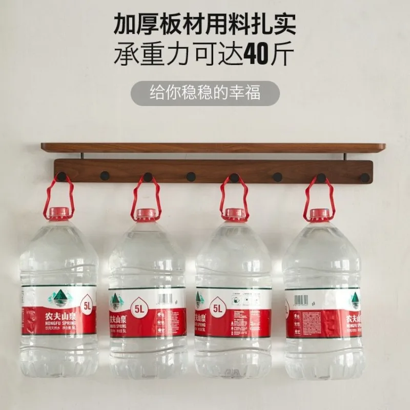 Wall Mounted Coat Rack with Storage Shelf Entrance Hall Clothes Storage Hanger Solid Wood Clothing Bag Organizer Hanging Hook