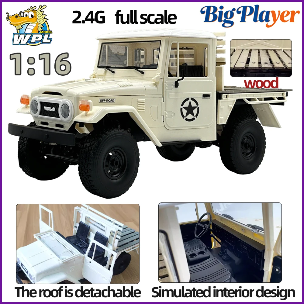 

WPL C44 1/12 FJ45 4WD RC car 2.4G Full Proportional 2-Speed Transmission LED Lights RTR Off-Road Toy Gift for Boys Adults