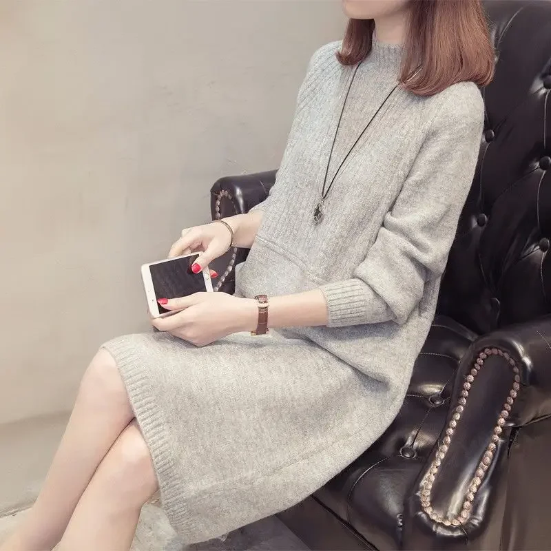 

Ladies Fashion Knitted Sexy Dress for Women Sweaters Clothes Female Girls Beautiful Black Pullover Sweater Dresses VA1237