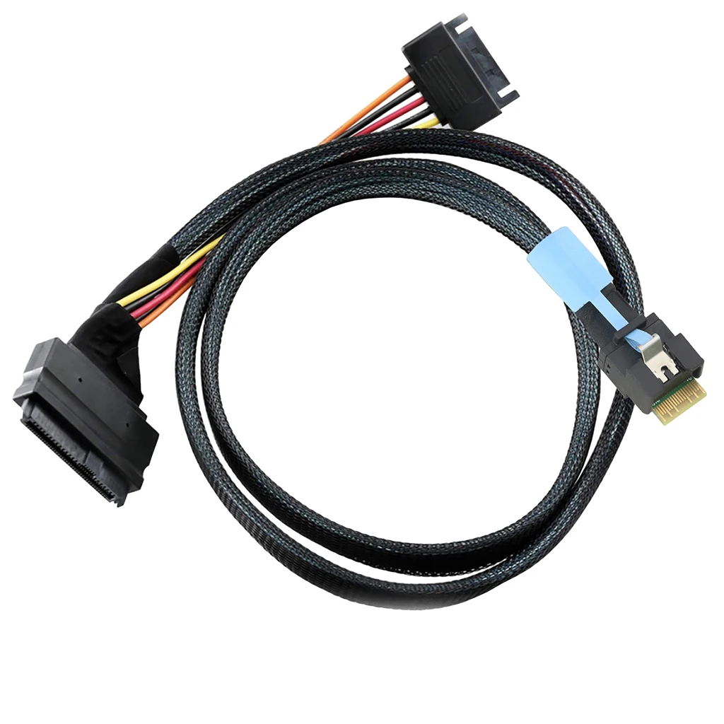 Schlankes PCIe SFF-8654 4I 38-Pin Anti-Neigungs-Einsatzadapterkabel zu SAS 8639 U.2 mit SATA 15P – Detail 6