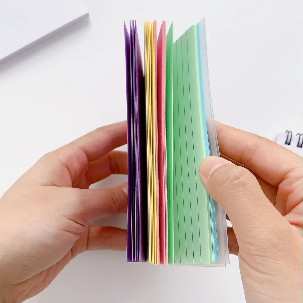 Bview Art Color Blocking Tearable Coil Notebook Sticky Notes Index Card Notebook Wordbook Small Notebook