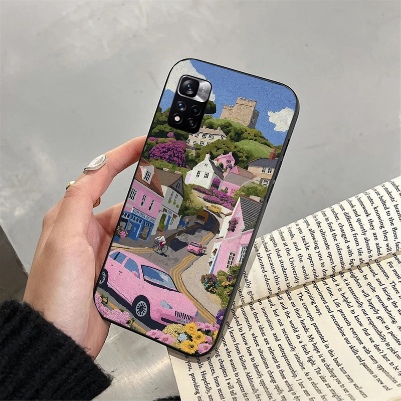 

Phone Case For Xiaomi Redmi note 14 Pro 14 13 12 11 10 Pro 14S 12S 11S Redmi 14C 13C 10 France Art Tree Sceneary