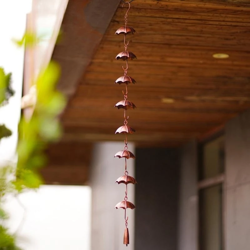  Outdoor Rain Chain Decorative Gutters Rain Chain Removable Umbrellas Rain Bells Water Away