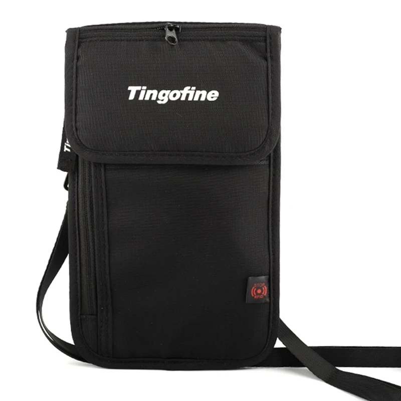 Nylon Anti-Theft Travel Passport Neck Bag Waterproof RFID Blocking Phone Wallet Pouch for Men and Women Crossbody Bag Dropship