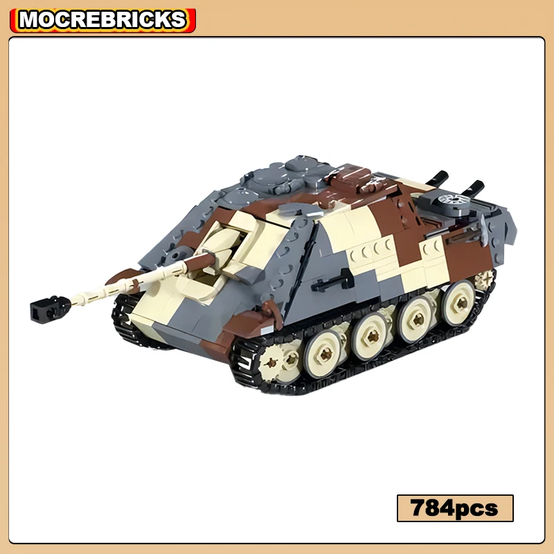 Military Self-propelled Gun Vehicle JagdPanther WW2 German Tank Destroyer MOC Building Blocks Assembly Model Kid's Bricks Toys