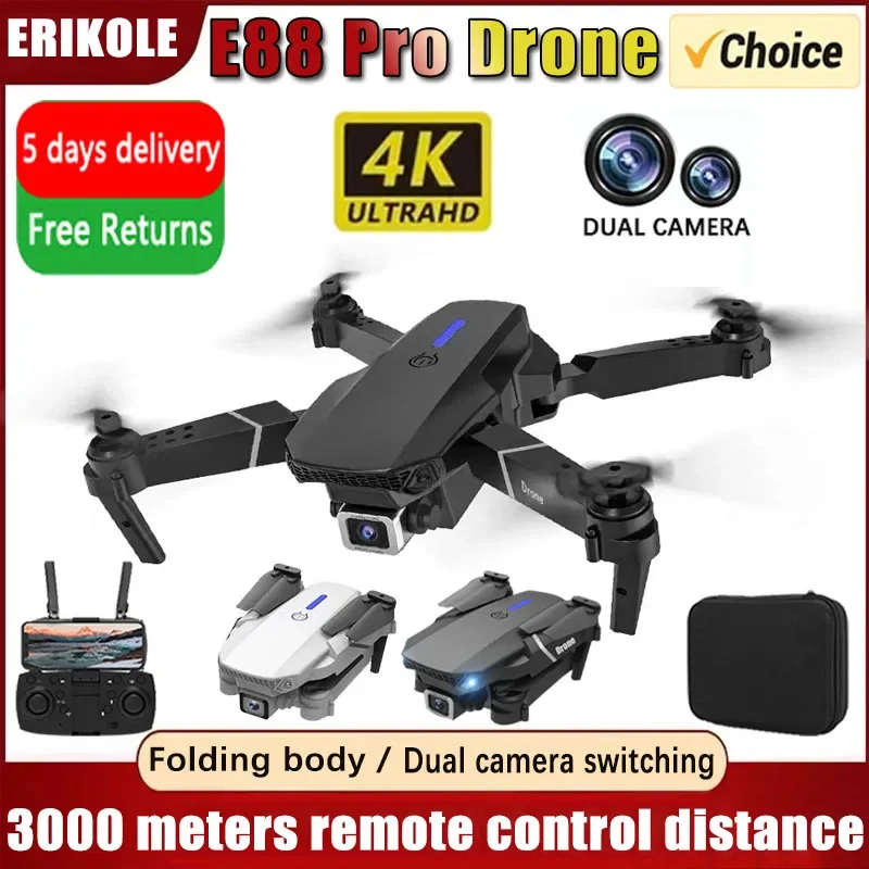 Drone E88 Pro Drone Aerial Photography High Definition 4k Dual Camera Quad Axis Remote Control Aircraft Children's Toys