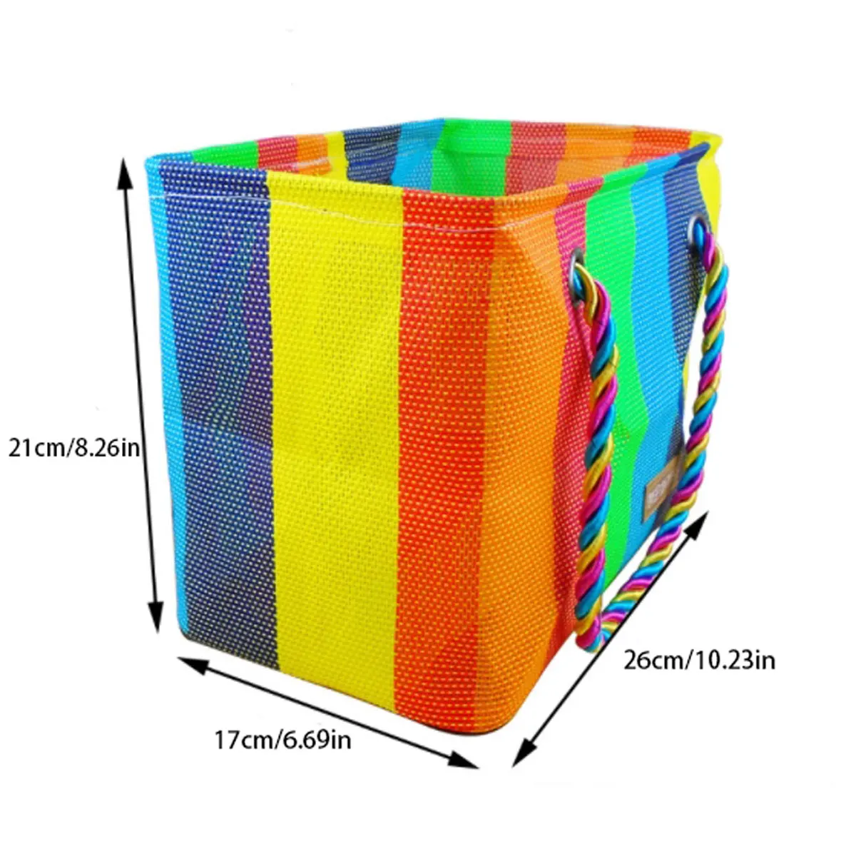 Rainbow woven mesh bath bag portable bath basket folding bath basket Fitness bath bag toiletry bag one package