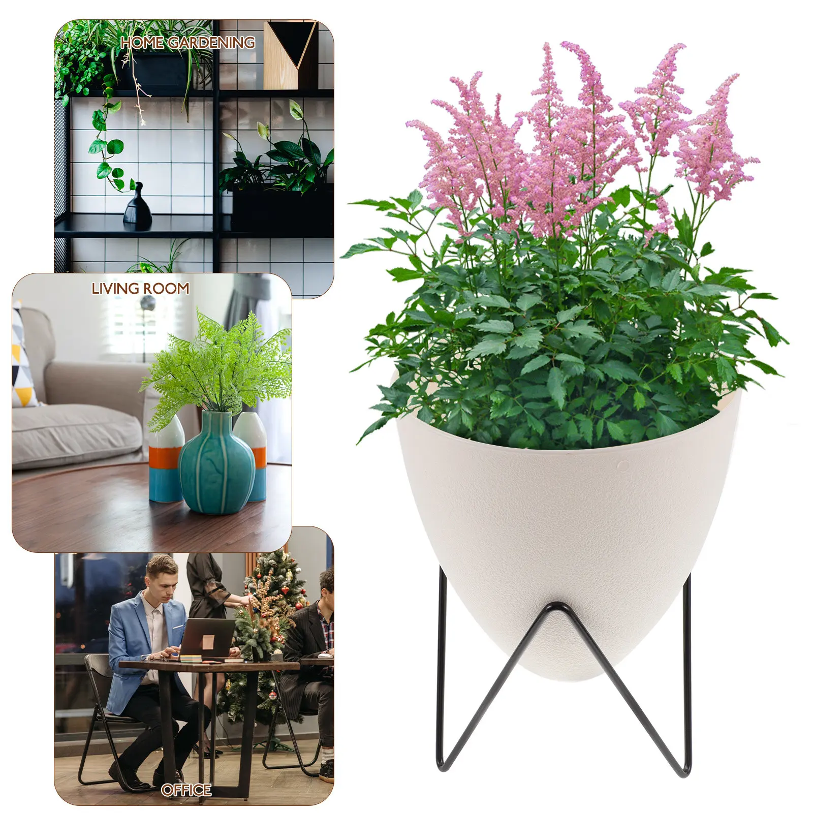 1Pcs Hydroponic Flowerpot Self Watering Plant Container with Auto Water Absorption for Succulents Desktop Indoor Greening