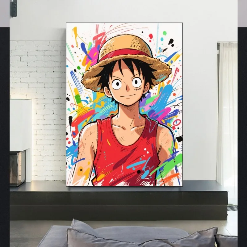 One Piece Luffy Poster Anime HD Wallpaper Living Room and Bedroom Background Decorative Painting Anime Collectible Poster view 6