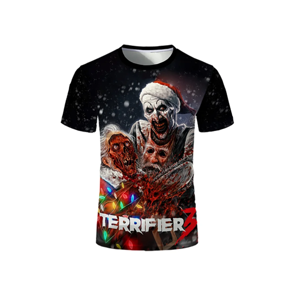 Terrifier Horror 3D Print T-Shirts Men Women Casual Fashion Streetwear Oversized Short Sleeve T Shirt Tees Tops Man Clothing