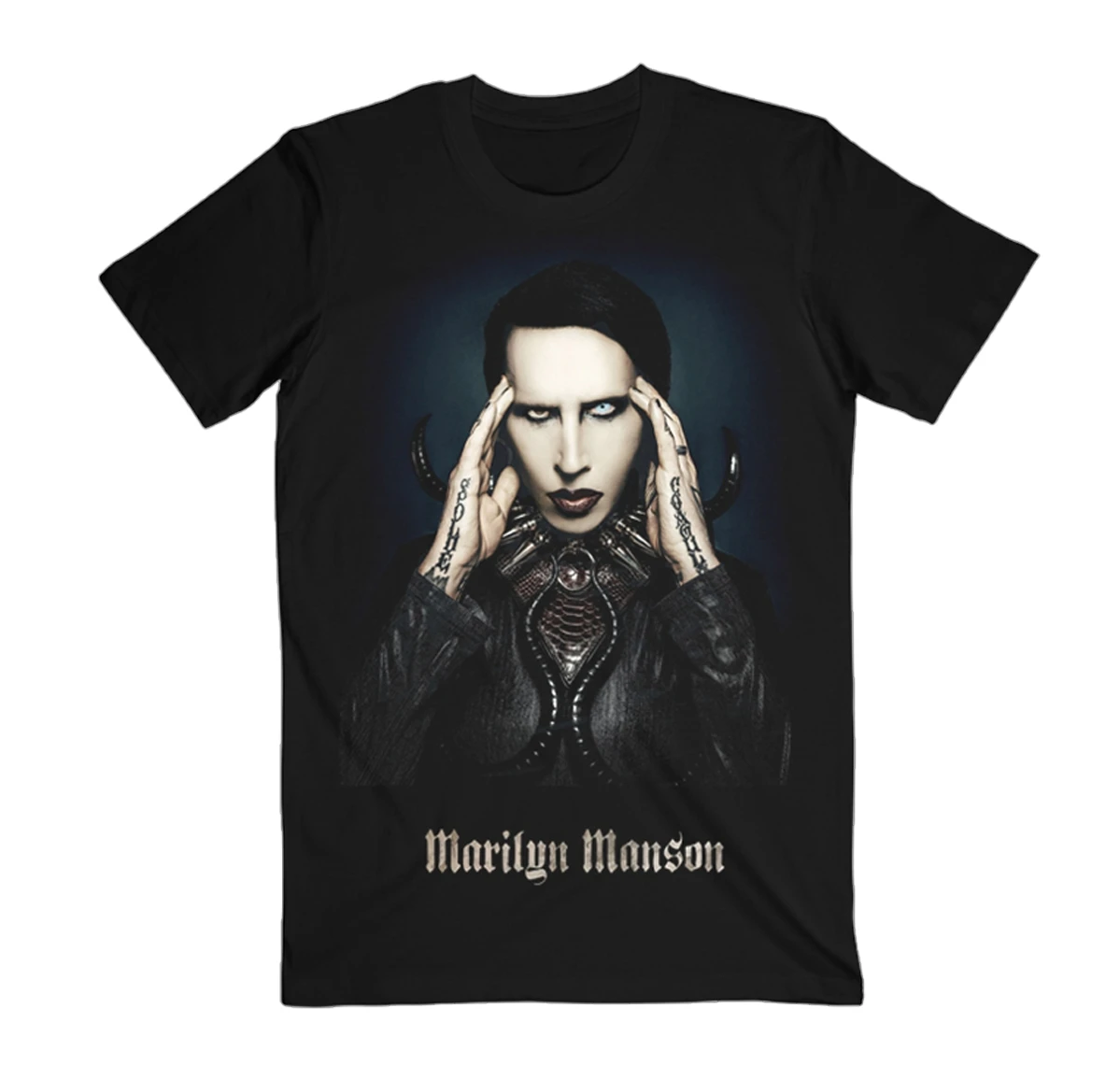 Camiseta Marilyn Manson Band Psychic Horns Graphic 2026 de algodão unissex, camiseta masculina e feminina Y2k oversized vintage, presentes para fãs
