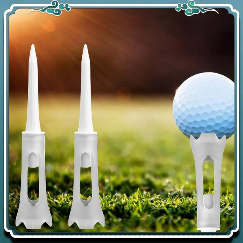 

Reliable 100Pcs Golf Tee Double Layer Plastic Ball Tee Soft Low Resistance Golf Seat Golf Training Tool Black