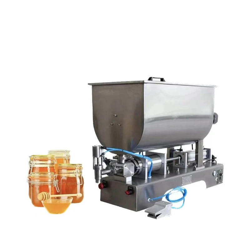 

Horizontal Pneumatic U-type Mixing Filling Machine Is Suitable For Ketchup, Jam, Butter And Peanut Butter