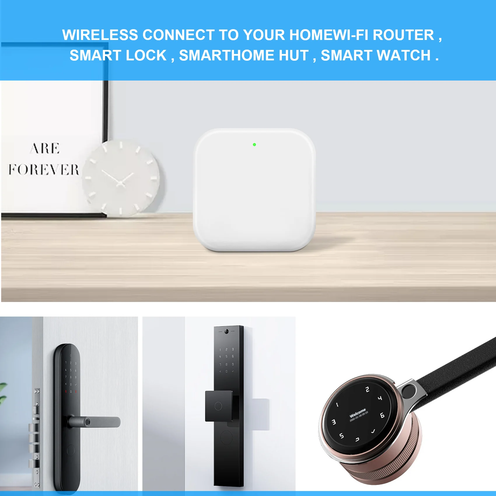 ABKQ-G2 Gateway For TT Lock APP Bluetooth Smart Electronic Door Lock Wifi Adapter