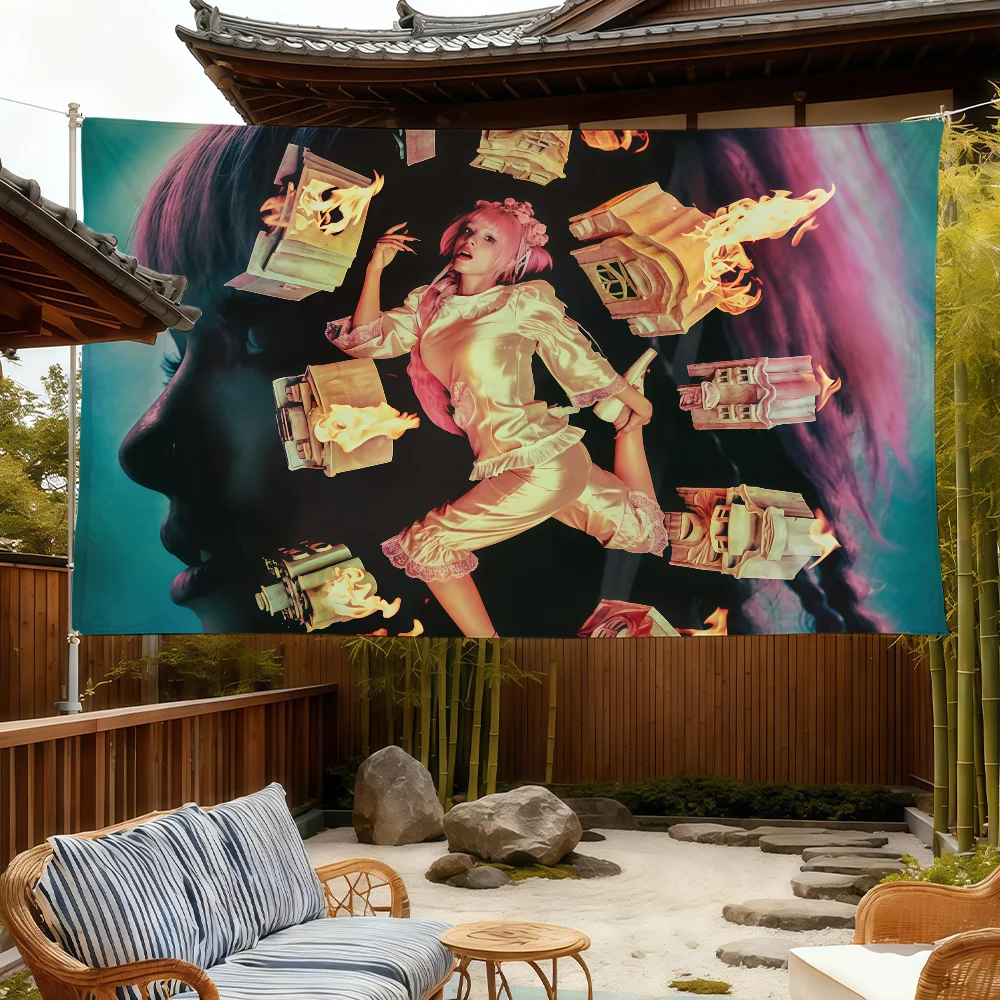 M-Melanie Martinez HADES-Flagge für Zimmer, Wohnheim, Camping, Picknick, Kunststil, Garage, Bar, Wanddekoration, Banner
